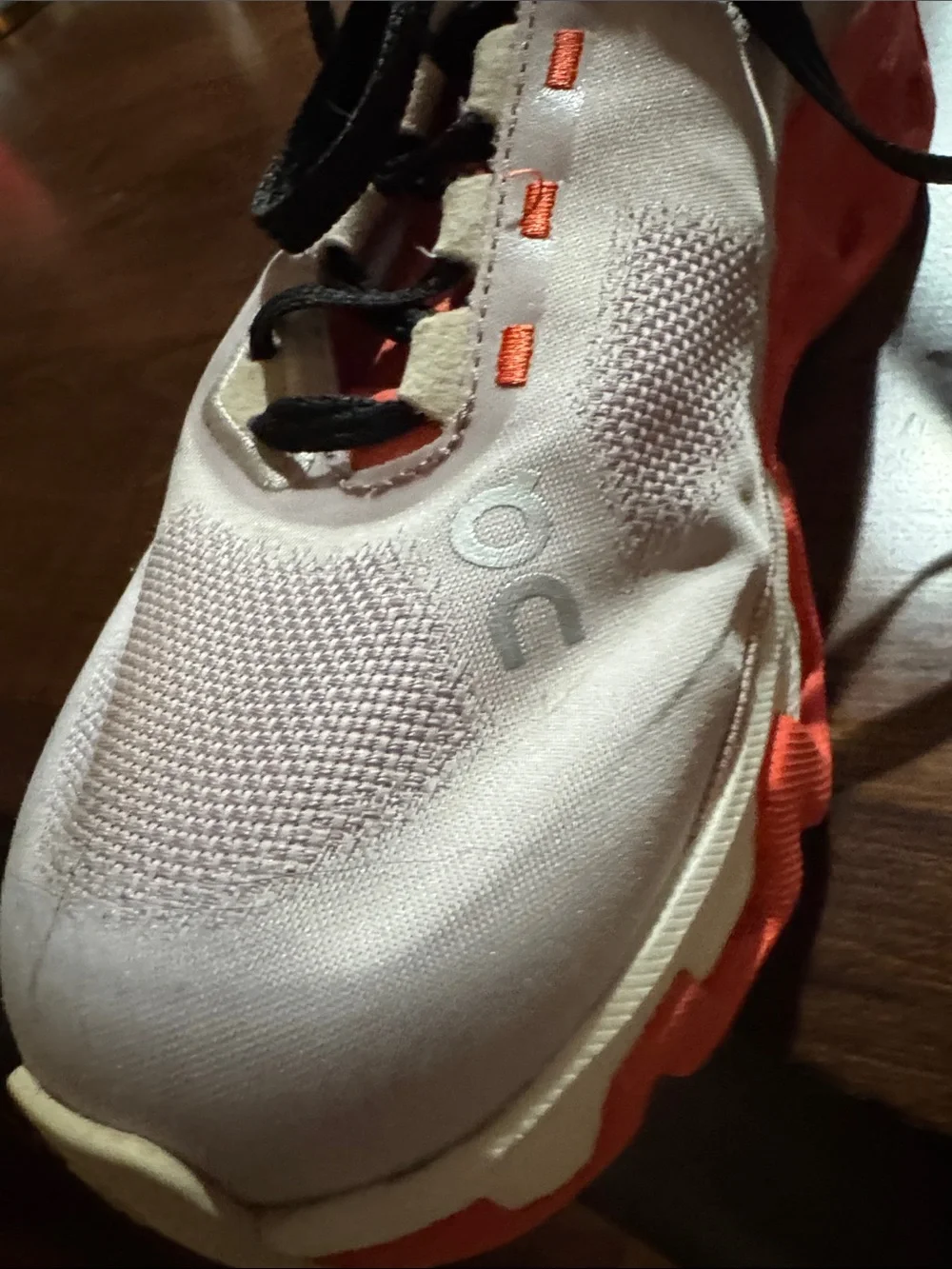 On Running Women's White and Orange Cloudtec Athletic Shoes - Picture 4 of 4